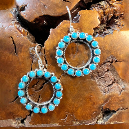 The Wallflower Circle Earrings - Turquoise Mustang
