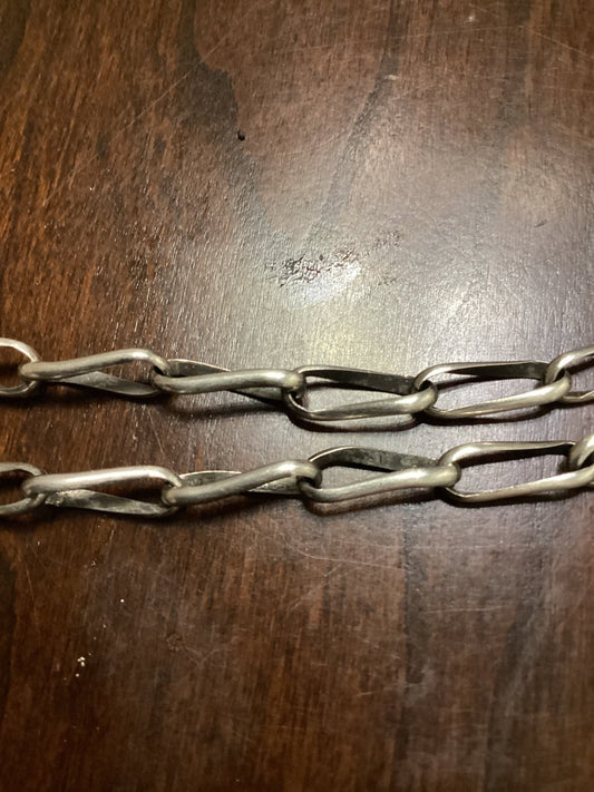 Handmade Twisted Oval Link Chain 24" - Turquoise Mustang