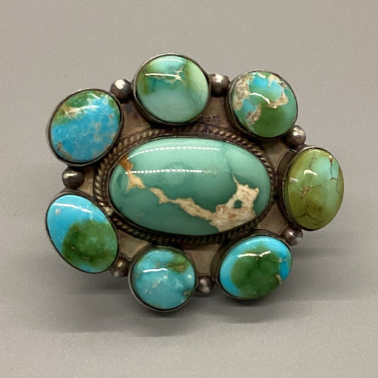 Ring, Asst. Seven Stone Cluster featuring Royston, Peterson Johnson - Turquoise Mustang