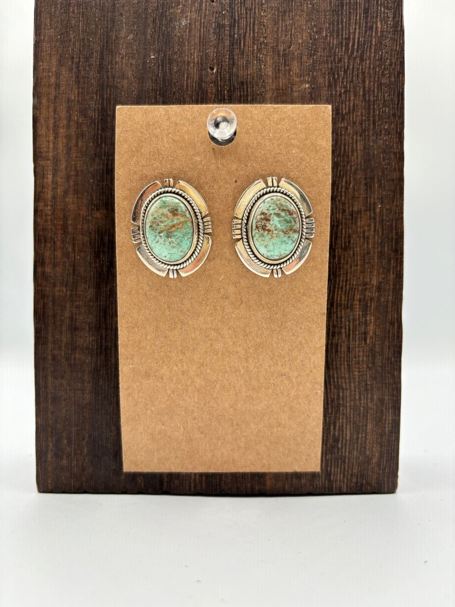 The Orchid Filework Stud Earrings - Turquoise Mustang