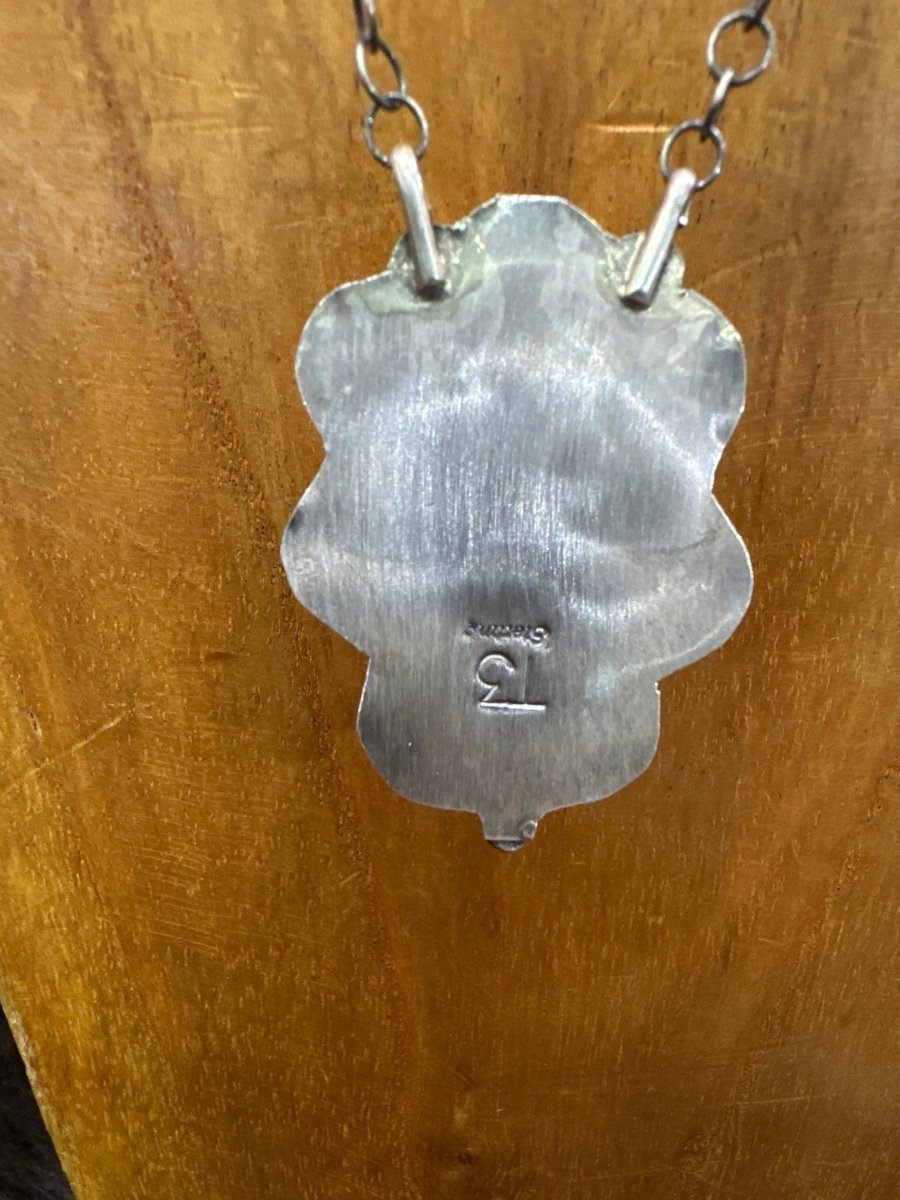 Teardrop Pink Conch Bar Necklace, Tia Long - Turquoise Mustang