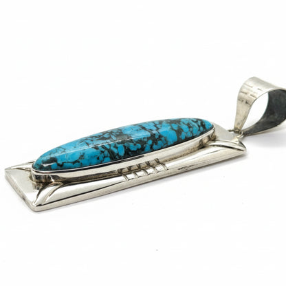 The Reno Pendant in Birdseye Kingman - Turquoise Mustang