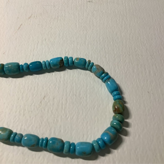 Dan Dodson, 22" Kingman Barrel Bead Necklace - Turquoise Mustang