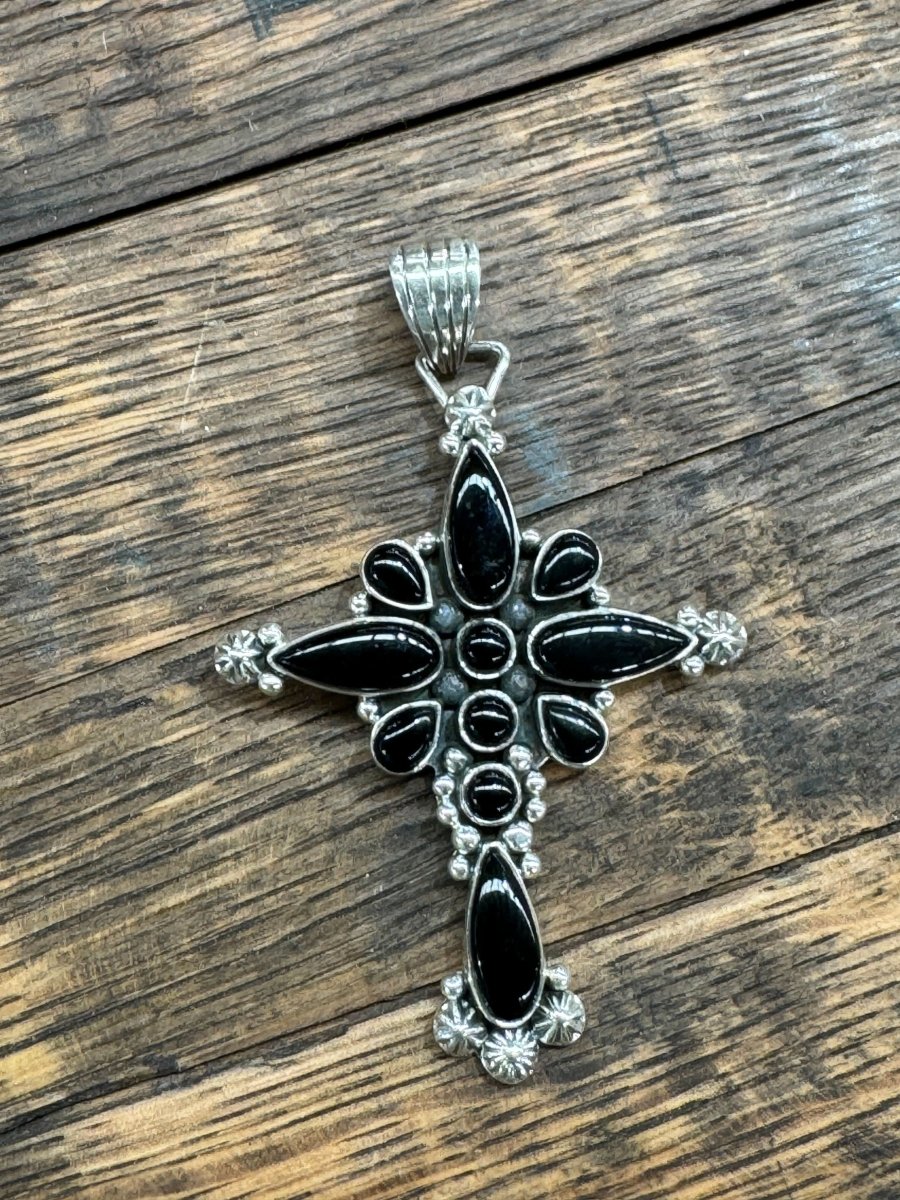 The Oleander Elegant Cross Pendant - Turquoise Mustang