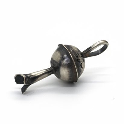 Petite Squash Blossom, all silver, saucer globe, thin bale, Monica Smith - Turquoise Mustang