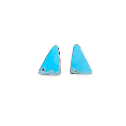 The Trillium Triangle Earrings - Turquoise Mustang