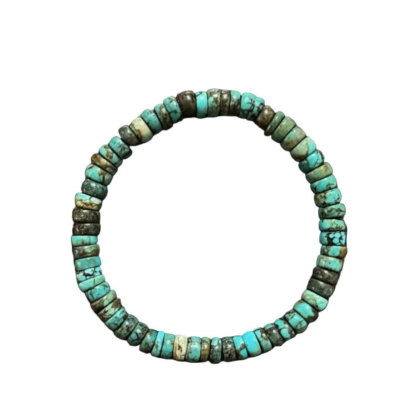 6mm Blue Cloud Mountain Turquoise Stretch Bracelet (6.5”–8”) - Turquoise Mustang