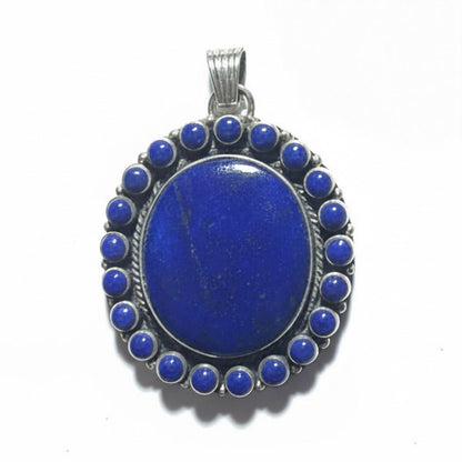 The Painted Daisy Pendant in Premium Lapis - Turquoise Mustang