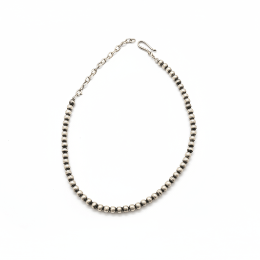 6mm Mustang Silver Pearls - Turquoise Mustang