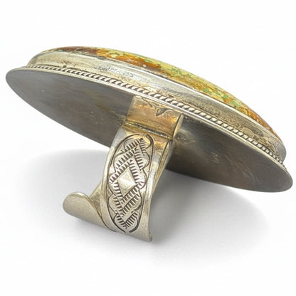 250 ct. Royston Oval High Dome Cabochon Ring, Adjustable by Zia - Turquoise Mustang