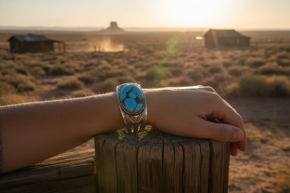 The Veronica Cuff Bracelet in Premium Blue Kingman — by TM - Turquoise Mustang