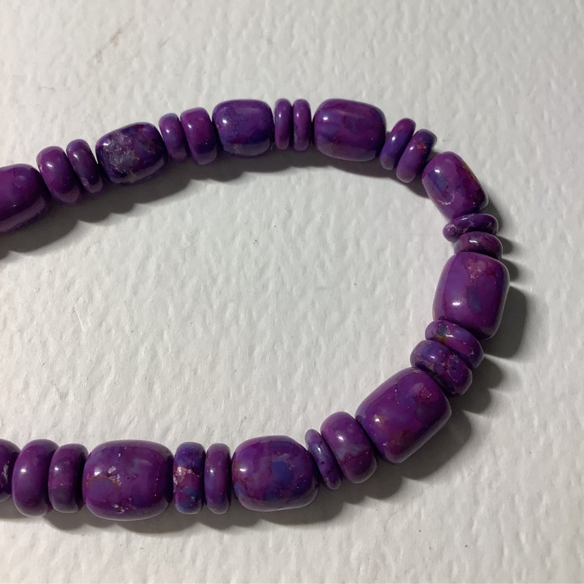 Necklace, 16" Mojave Turquoise Barrel and Rondelle Beads, Dan Dodson - Turquoise Mustang