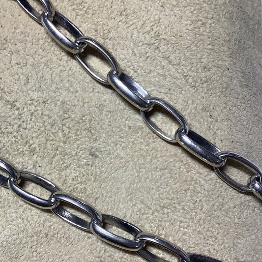 Handmade Oval Link Chain 36" - Turquoise Mustang