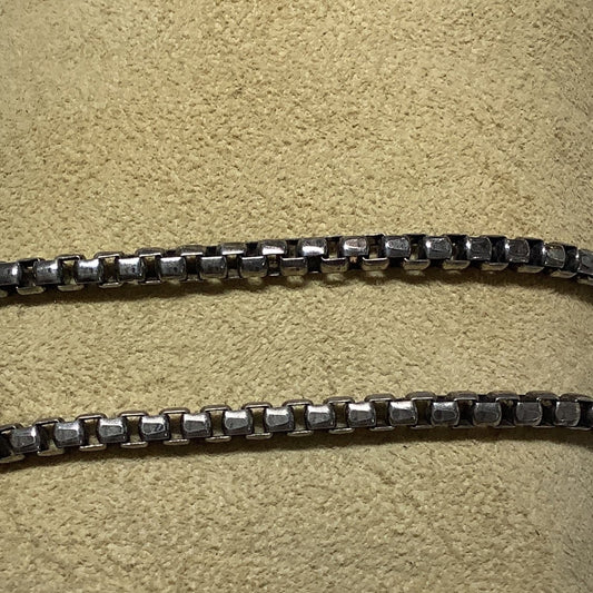 Heavy Box Chain, Dark Silver, 4 mm, 20" - Turquoise Mustang