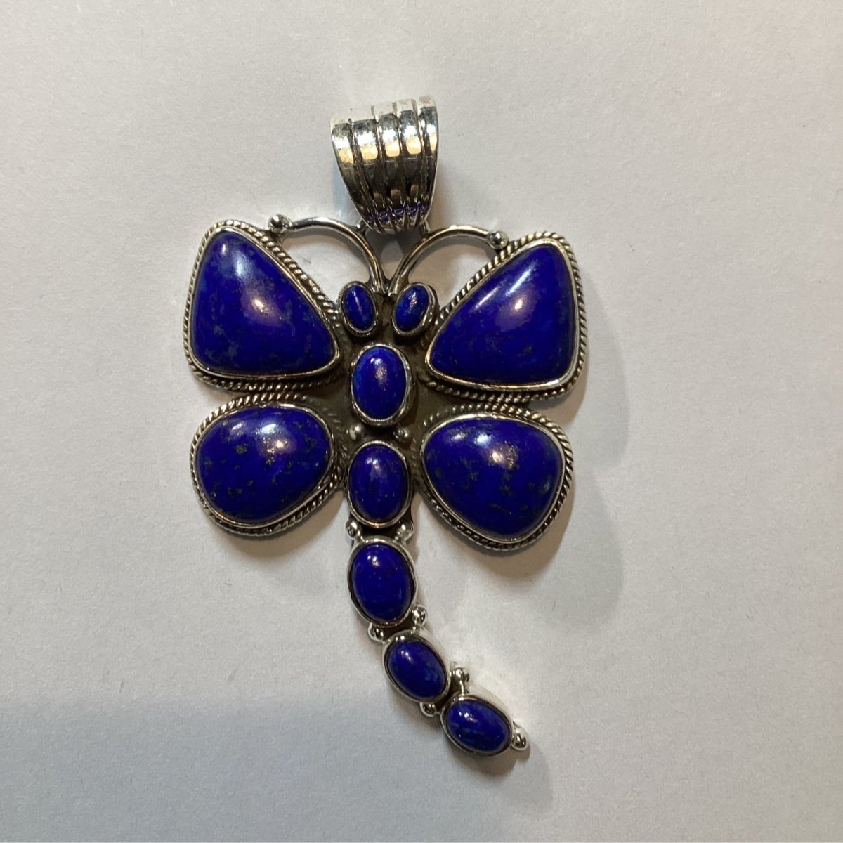 11 - Stone Lapis Dragonfly Pendant by Dan Dodson - Turquoise Mustang