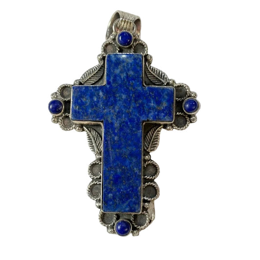 The Primrose Cross Pendant - Turquoise Mustang