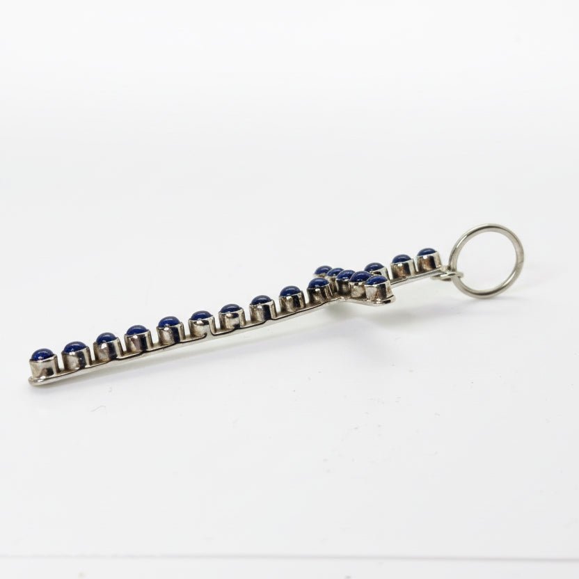 The Morning Glory Narrow Cross in Premium Lapis, TM - Turquoise Mustang