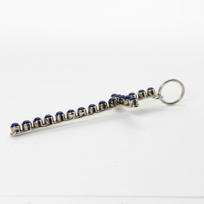 The Morning Glory Narrow Cross in Premium Lapis, TM - Turquoise Mustang