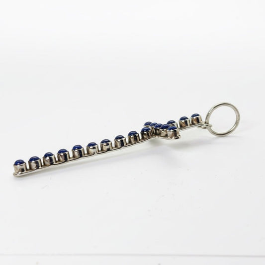 The Morning Glory Narrow Cross in Premium Lapis, TM - Turquoise Mustang