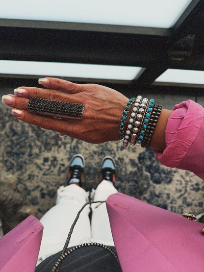 The 100 Stone Snake Eyes Ring - Turquoise Mustang