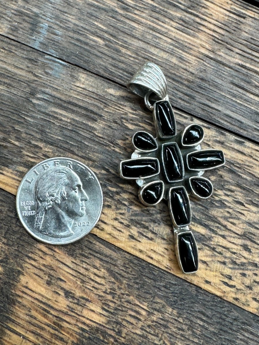The Peace Lily Damselfly Cross Pendant - Turquoise Mustang