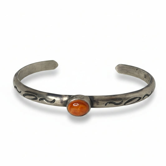 Helena Orange Spiny Cuff Bracelet, Kathleen Livingston - Turquoise Mustang