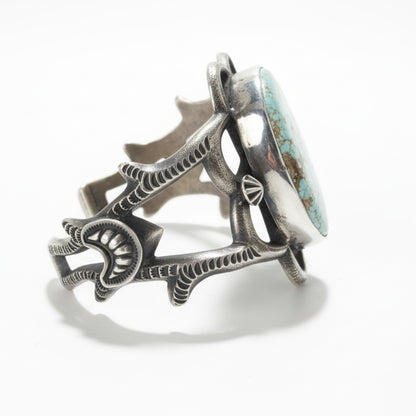 Tufa Cast w 8 Mine Turquoise Bracelet Cuff Roland Dixson - Turquoise Mustang