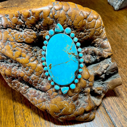 The Desert Rose Oval Ring - Turquoise Mustang