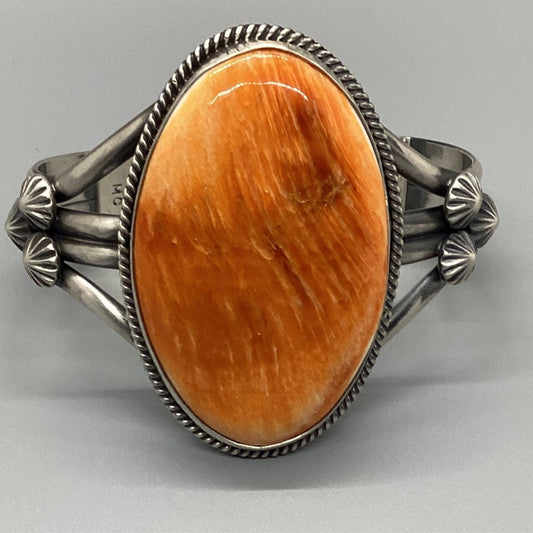 The Sarapion Orange Spiny Cuff - Turquoise Mustang
