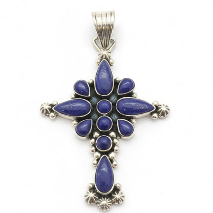 The Oleander Elegant Cross Pendant in Premium Blue Lapis - Turquoise Mustang