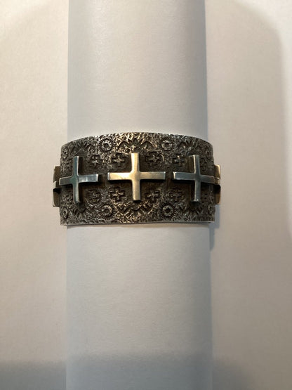 The Exira Cross Cuff - Turquoise Mustang