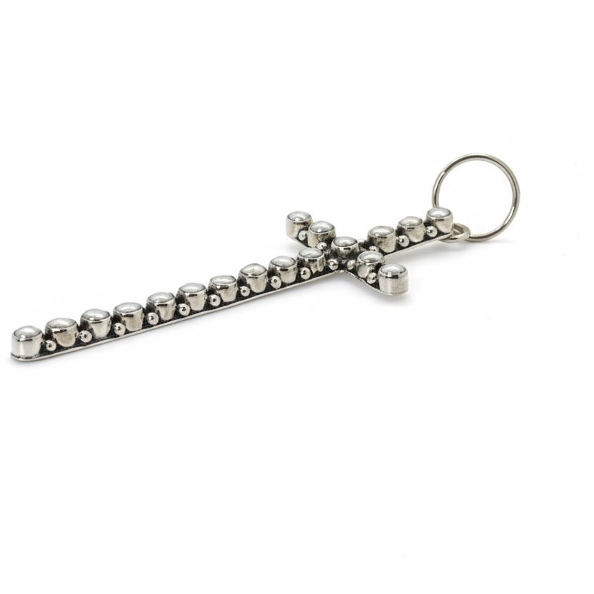 The Morning Glory Narrow Cross in Freshwater Pearl, TM - Turquoise Mustang