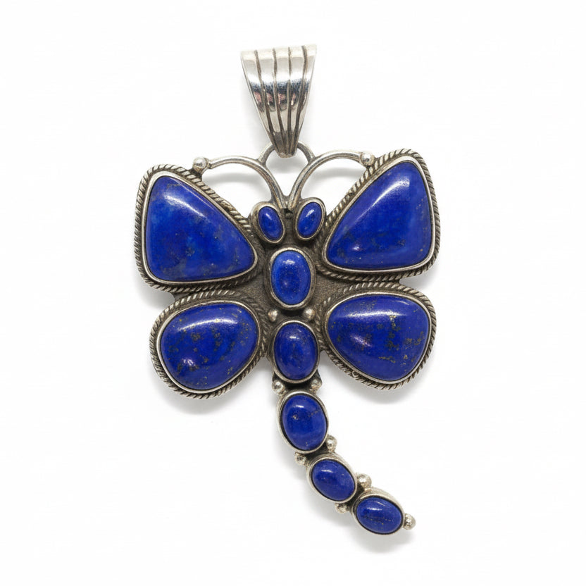 11 - Stone Premium Lapis Dragonfly Pendant by Dan Dodson - Turquoise Mustang