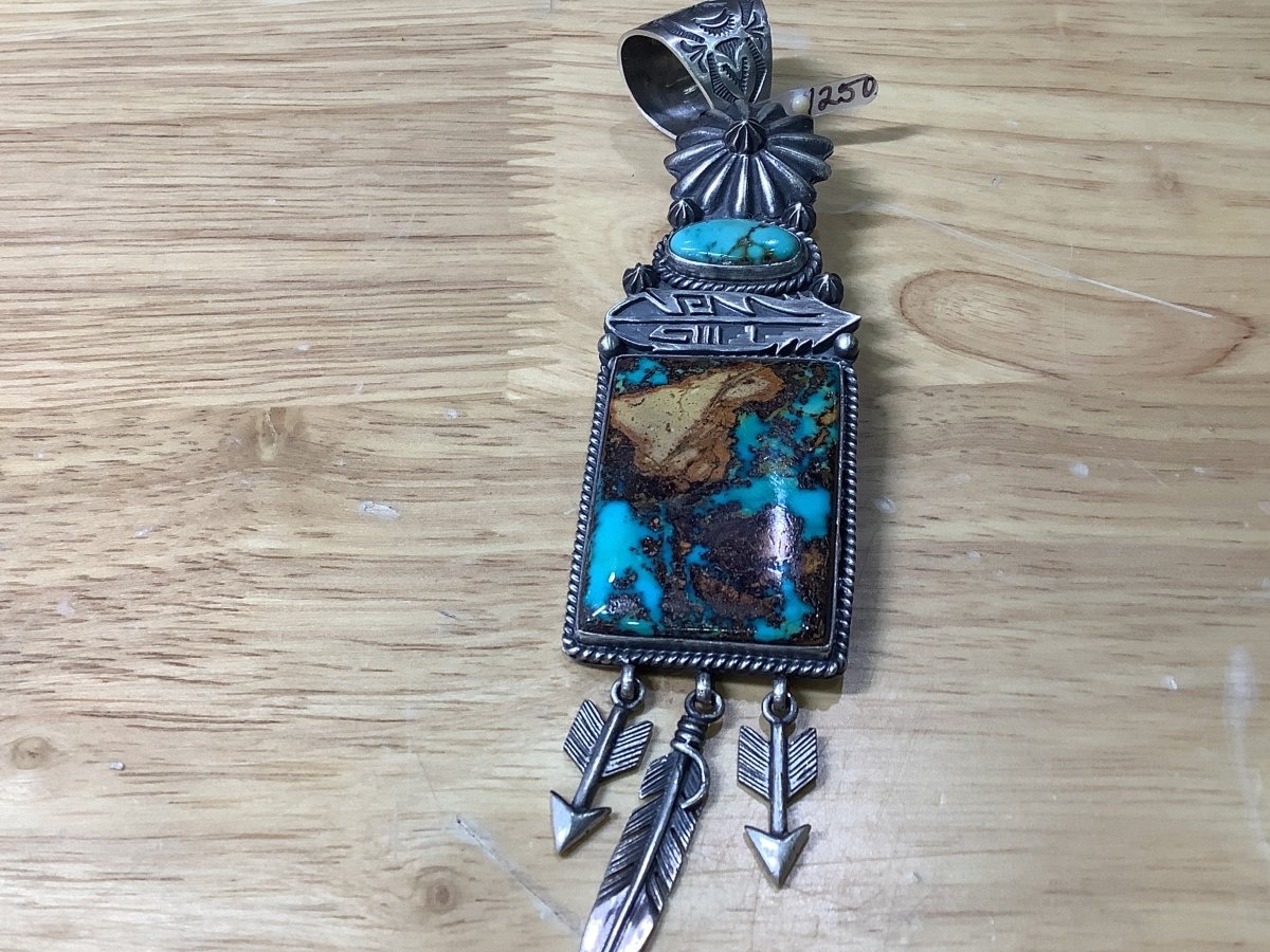 Large, 2 - Stone Pilot Mountain, verticle, Bernice Chavez - Turquoise Mustang