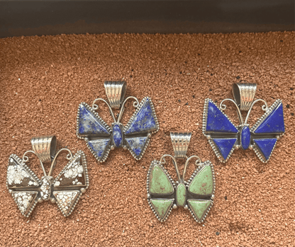 The Butterfly Bush Pendant - Turquoise Mustang