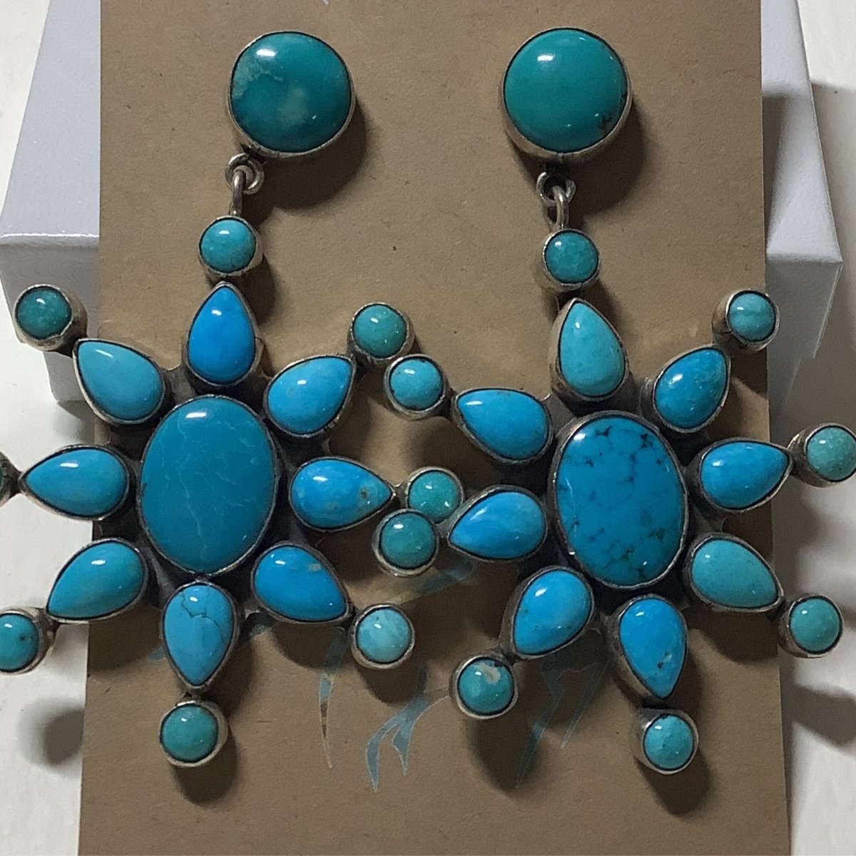 Snowflake Cluster Earrings, D&F James - Turquoise Mustang