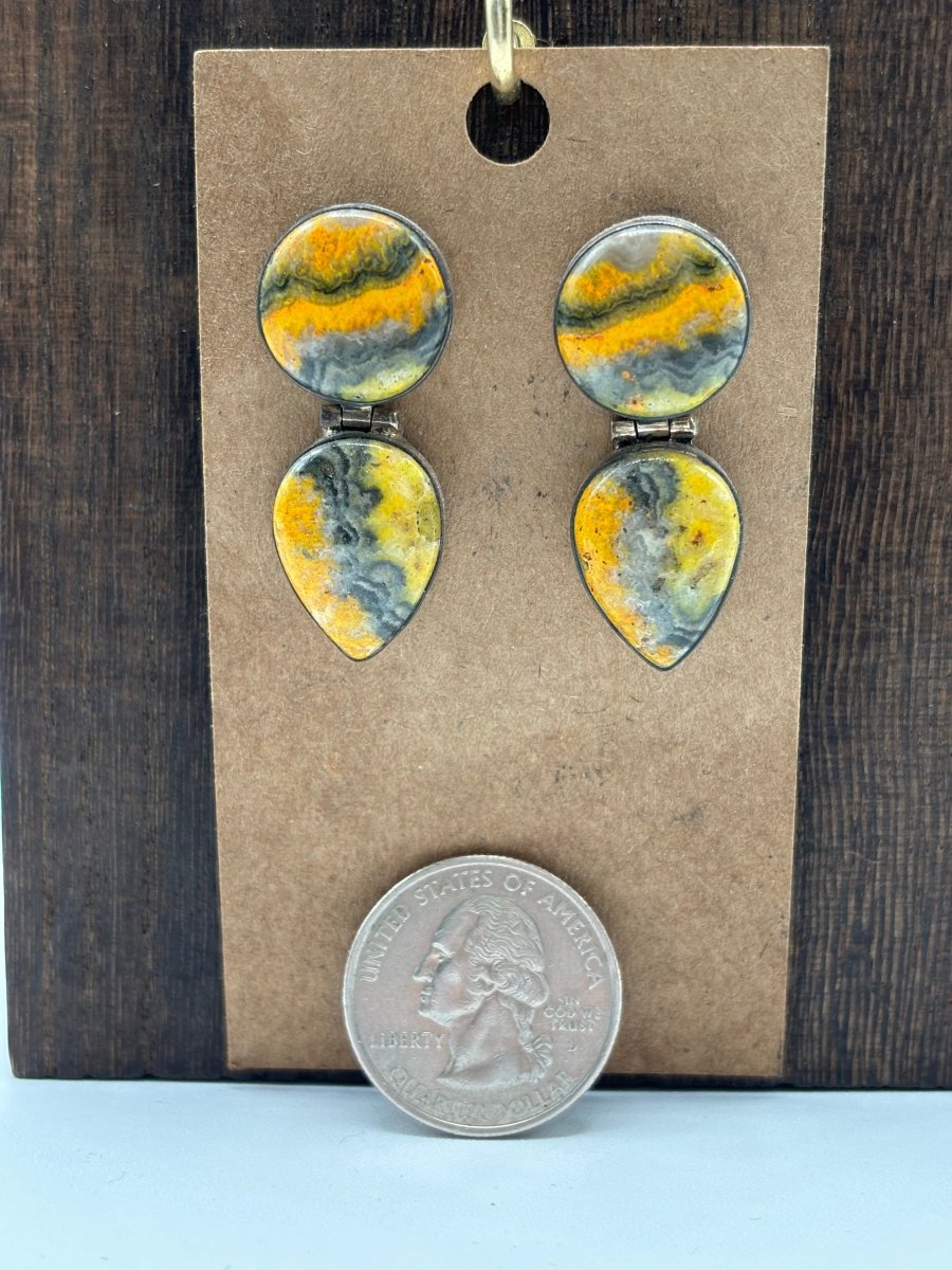 The Verbena Hinged Post Earrings - Turquoise Mustang