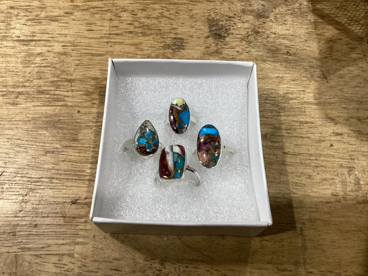 Spiny Oyster Ring Assorted - Turquoise Mustang