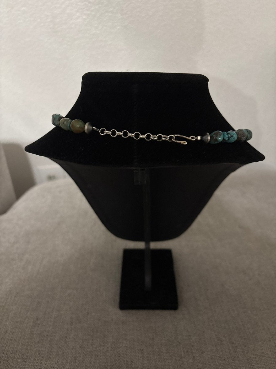 19” Lone Mountain Turquoise Nugget Necklace - Turquoise Mustang