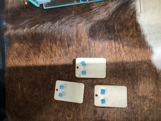 Small Square Inlay Studs, Wilbert Tucson - Turquoise Mustang