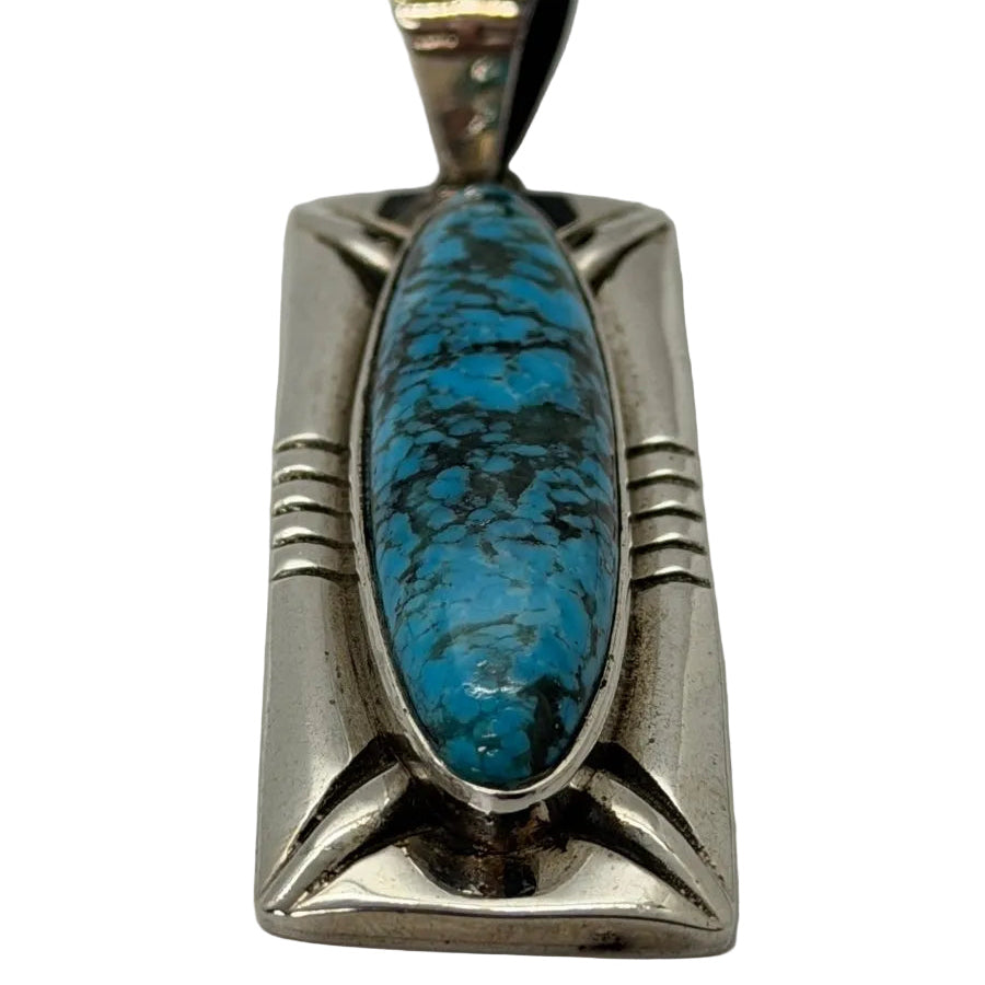 The Reno Pendant in Birdseye Kingman - Turquoise Mustang