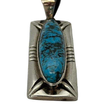 The Reno Pendant in Birdseye Kingman - Turquoise Mustang