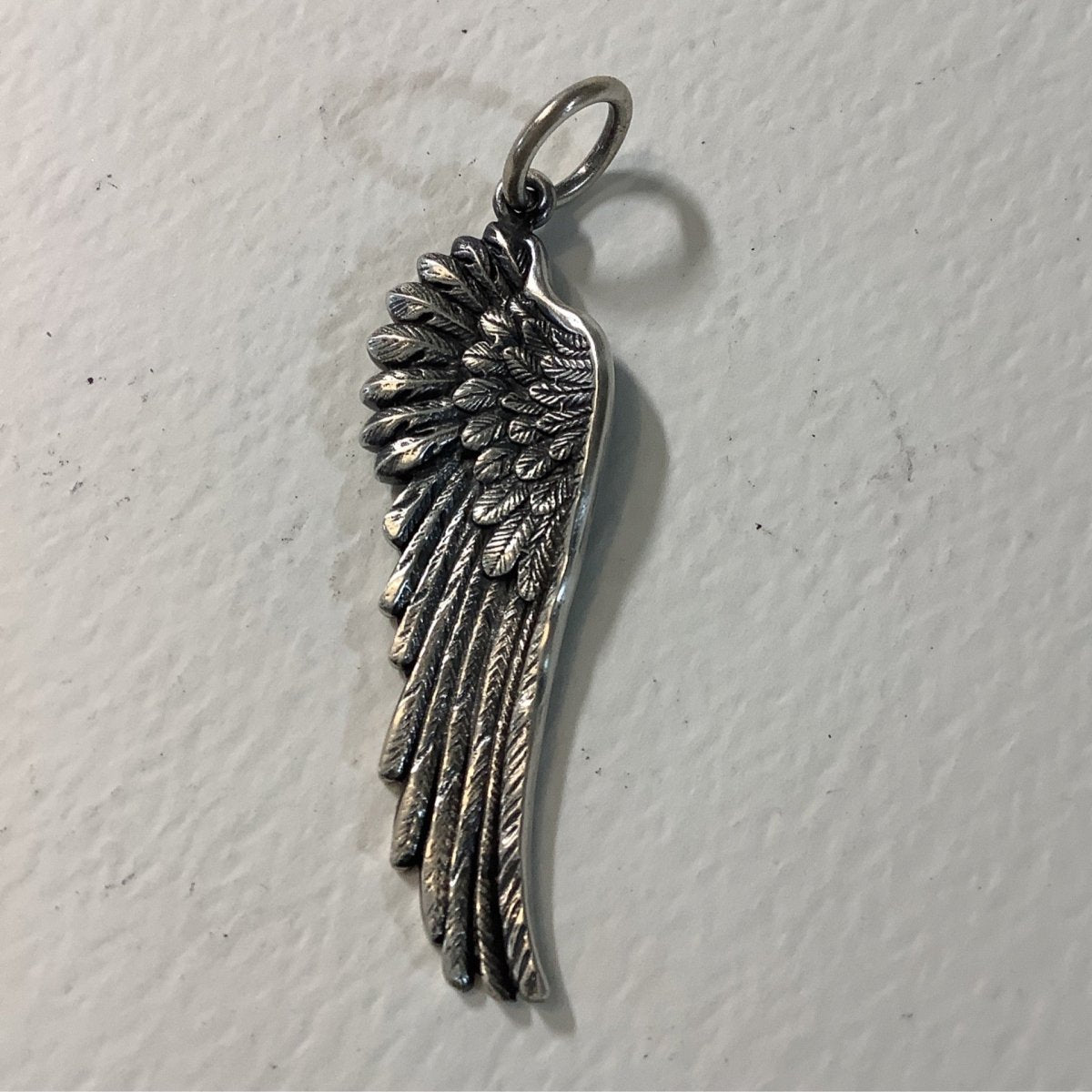 Silver Angel Wing Pendant - Turquoise Mustang