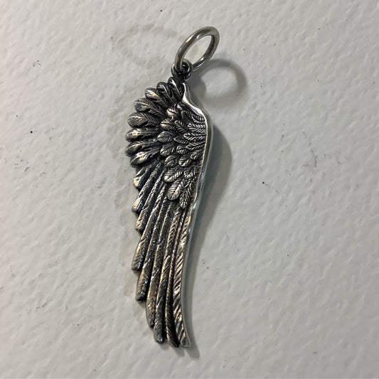 Silver Angel Wing Pendant - Turquoise Mustang