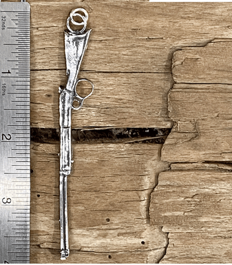 Sterling Silver Lever Action Rifle Charm, by Vintage Revivals - Turquoise Mustang