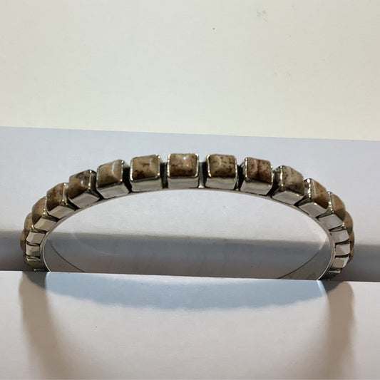 Bangle, Small Square Jasper, 32 stone, DD - Turquoise Mustang