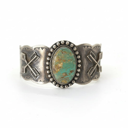 The Suncup Cuff Bracelet in Sage Green Kingman — Dan Dodson Legacy Collection - Turquoise Mustang