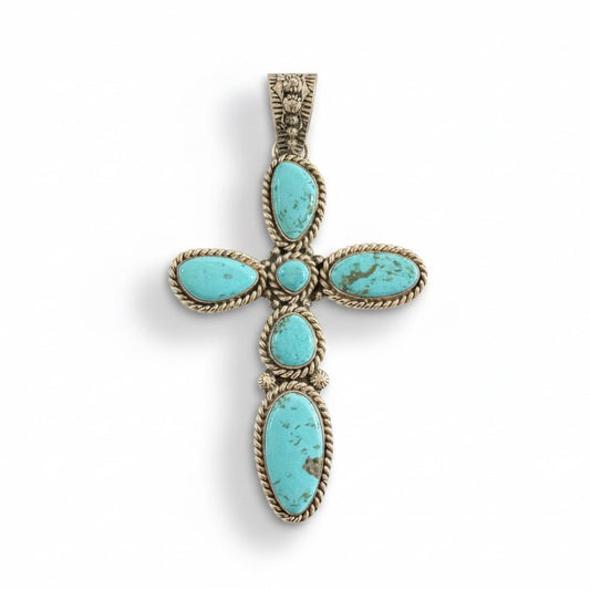 The Euphorbia Cross in Blue Kingman - Turquoise Mustang