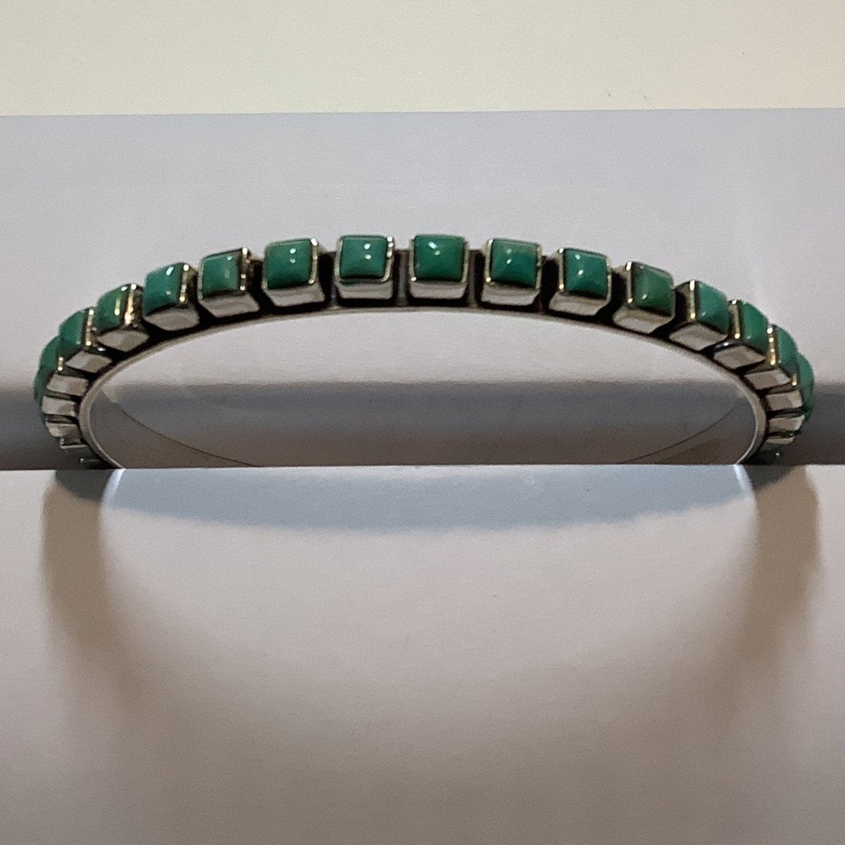 Bangle, Small Square Turquoise, 32 stone, DD - Turquoise Mustang