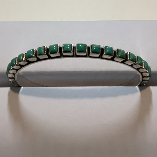 Bangle, Small Square Turquoise, 32 stone, DD - Turquoise Mustang